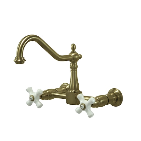 Heritage KS1243PX 2-Handle 8-Inch Wall Mount Kitchen Faucet KS1243PX